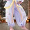 Girls Jasmine Costume Toddler Princess Outfit, With Glittered Pants And Headpiece